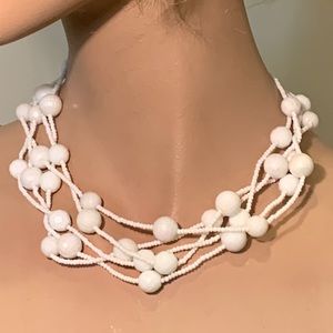 White Beaded Necklace